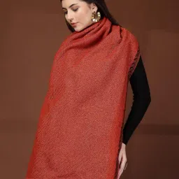 Mafadeny Rust Regular Fit Self Design Stole image 2