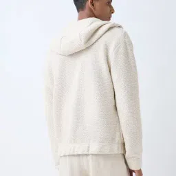 ETA by Westside Light Beige Textured Relaxed-Fit Hoodie image 2