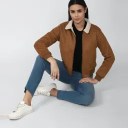 Van Heusen Beige & Brown Cotton Regular Fit Reversible Jacket image 4