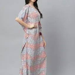 Cottinfab White Printed Kaftan Nighty image 4