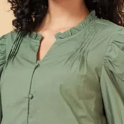 Honey by Pantaloons Duck Green Cotton Top image 5