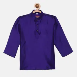 THANGAMAGAN Kids VioletSolid Full Sleeves Kurta-picture-33