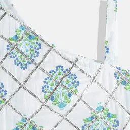 READIPRINT FASHIONS Kids White Embellished Lehenga, Choli With Dupatta image 5