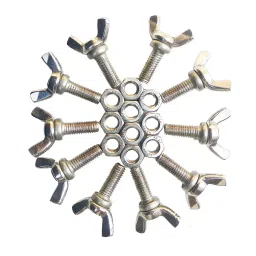 Mec Size M8x30 mm Wing Butterfly Bolt Sets Screws with Hex Nut, MEC0016 (Pack of 10 Pcs) image 3