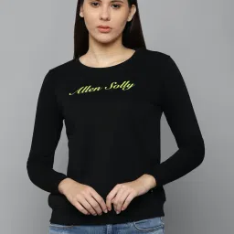 Allen Solly Black Logo Print Sweatshirt image 1