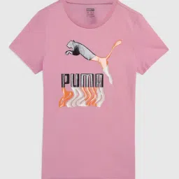 Puma Kids Pink Cotton Printed Tees-image-72