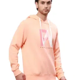 Park Avenue Orange Slim Fit Hooded Sweatshirt image 4