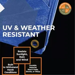 DDRS HDPE Tarpaulin (Tripal) Blue 170 GSM & 6.40 x 4.57 m (‎21 x 15 ft) Size, DDRSHDPE170-21X15 image 4