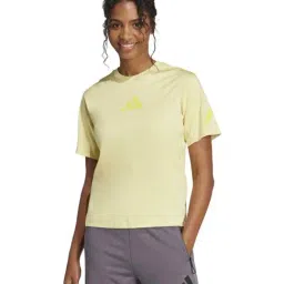 Adidas Yellow Cotton Regular Fit Sports T-Shirt-picture-18