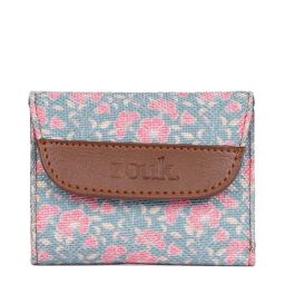 ZOUK Chettinad Florals Blue & Pink Printed Tri-Fold Wallet for Women-picture-30