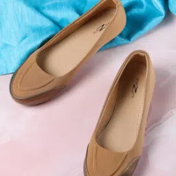 Shezone Women's Beige Flat Ballets-picture-14