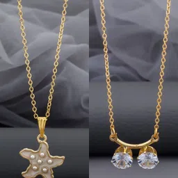 SZN Set Of 2 Stainless Steel Gold-Plated Necklaces And Chains-image-34