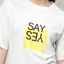 Moda Rapido Women Typography Printed T-shirt image 2