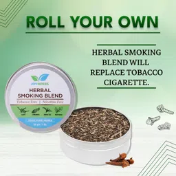 joyherbs Tobacco & Nicotine Free Smoking Mixture With 100% Natural Herbal Smoking Blend (makes 40 rolls) Tobacco Alternatives, Herbal Smoking Mix 1 Pack 30gm image 2