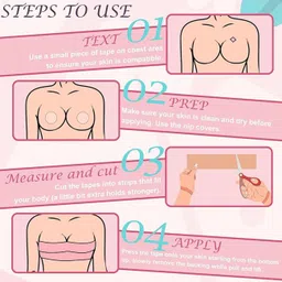 dclub Boob Tape Kit- Boobytape for Breast Lift with Petals, Breathable Adhesive Sticky Bra Tape, Push Up Nipple Tape image 4