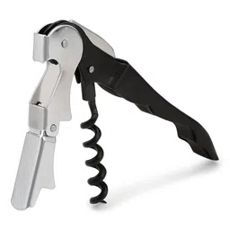 Dynore Stainless Steel Wine Cork Screw Sommelier Knife Style W/Bottle Opener, Black, Medium (DS_1229) image 1