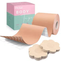 dclub Boob Tape Kit- Boobytape for Breast Lift with Petals, Breathable Adhesive Sticky Bra Tape, Push Up Nipple Tape image 1