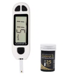 Control D Blood Glucose Monitor (Pack of 25 Strips, White) image 3