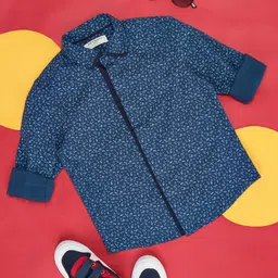Pantaloons Junior Full Sleeves Abstract Printed Shirt - Teal Blue-picture-21