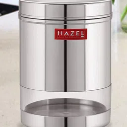 HAZEL Stainless Steel Transparent Wide Mouth See Through Container, Silver, 1 PC, 950 Ml-picture-42