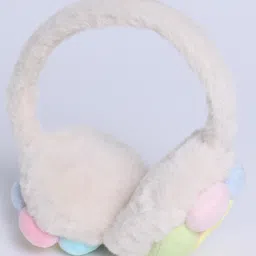 M'andy Woollen Knit Smiley Flower Patch Detailed Ear Muffs - Multi Colour-picture-17