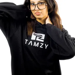 TAMZY Unisex Black Lens & Black Oversized Sunglasses with image 3
