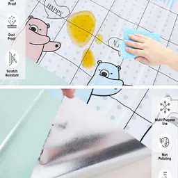 Kuber Industries White & Blue 2 Pcs Printed Wallpaper image 4