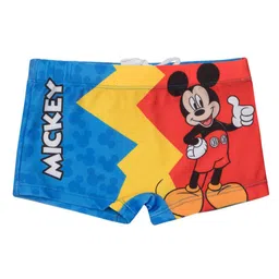 Disney by Yellow Bee Mickey & Friends Featuring Character Printed Swim Shorts - Red & Blue image 4