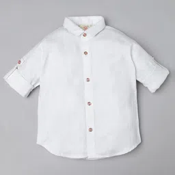 Rikidoos Full Sleeves Striped 3 Piece Party Suit Set With Bow & Cap - Rani Pink & White image 3