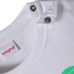 Babyhug Cotton Knit Full Sleeves Sweatshirt with Tropical Theme Print - White image 3