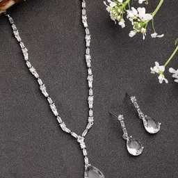 Anouk Silver-Plated American Diamond-Studded Jewellery Set-picture-21