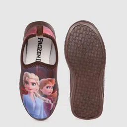 toothless Girls Brown & Blue Disney Frozen Elsa & Anna Print Slip-On Sneakers image 5