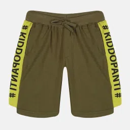 Kiddopanti Boys Olive & Grey Printed Shorts (Pack Of 2) image 3