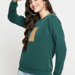 Cantabil Bottle Green Printed Pullover image 3