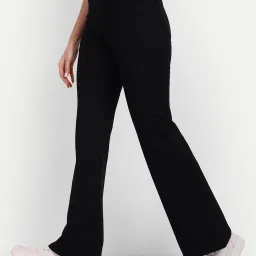 Broadstar Black Flared Fit High Rise Trousers image 3