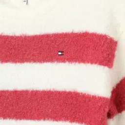 TOMMY HILFIGER Heritage Pink Stripe Striped Boxy Fit Pullover image 3