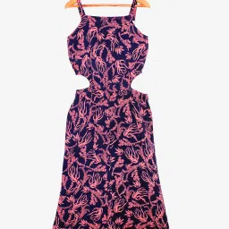 Kiddopanti Kids Navy Printed Jumpsuit image 1