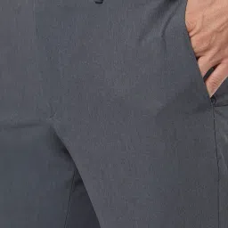 AD by Arvind Grey Regular Fit Solid Trousers image 4