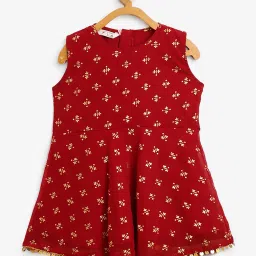 Ahalyaa Kids Maroon Printed Kurta Set image 3