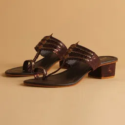 Eridani Women's Veera Brown Kolhapuri Sandals image 3