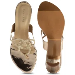 Eridani Women's Quinn Gold Thong Sandals image 3