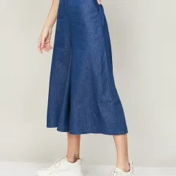 Ginger by Lifestyle Blue Cotton Mid Rise Culottes image 3