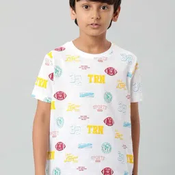 Indian Terrain Kids White Cotton Printed T-Shirt-picture-20