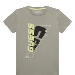 Guess Kids Green Balsam Logo Regular Fit T-Shirt-image-0
