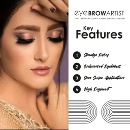 Half N Half Eye Brow Artist Long Lasting Automatic Eyebrow Pencil & Brush 001 Black - 4 gm image 3