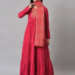 Aurelia Pink Printed Shawl image 3