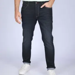 Wrangler Blue Cotton Polyblend Comfort Fit Solid Jeans-picture-37