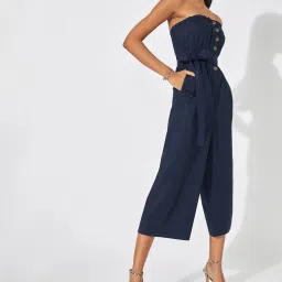 The Label Life Navy Cotton Midi Jumpsuit image 3