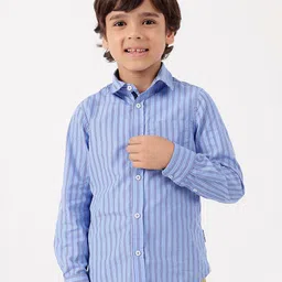 One Friday Boys Comfort Striped Pure Cotton Casual Shirt-image-89
