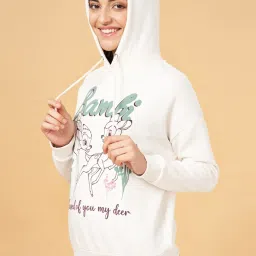 Dreamz by Pantaloons White Cotton Printed Hoodie image 3